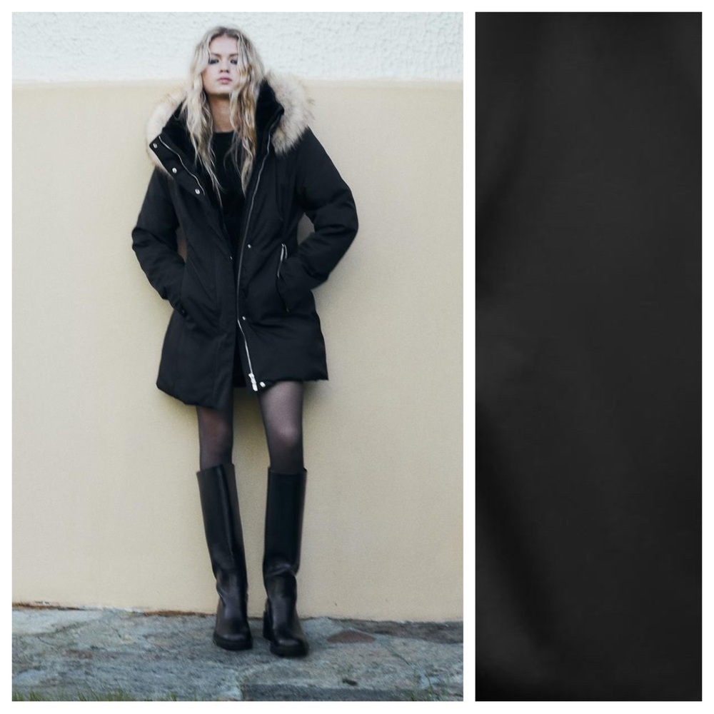 NWT. Zara Black Water and Wind-Resistant Jacket. Size XL.